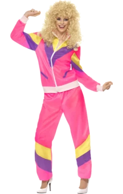Smiffys Womens Pink 80s Shell Suit Costume All Womens Costumes
