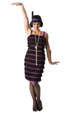 Rubies Purple & Black Flapper Dress