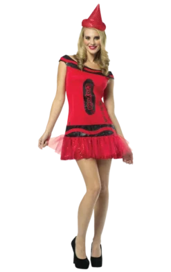 Rasta Imposta All Womens Costumes Adult Crayola Red Glitter Tutu Dress Costume