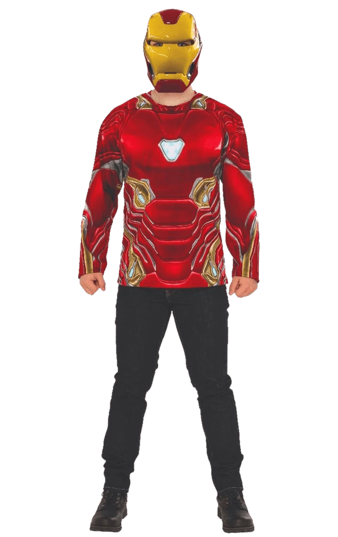 Rubies All Mens Costumes Adult Iron Man Top & Facepiece