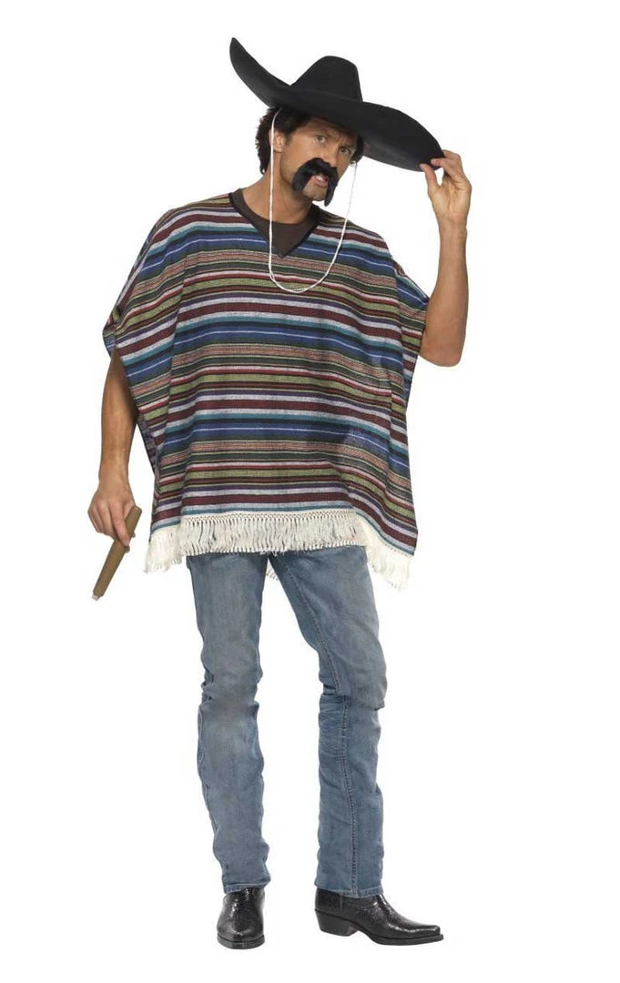 Smiffys Adult Authentic Looking Poncho All Mens Costumes