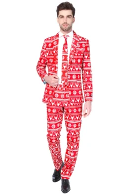 OppoSuits All Mens Costumes Christmas Red Nordic Suitmeister