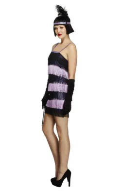 Smiffys Fever Flapper Costume PURPLE All Womens Costumes