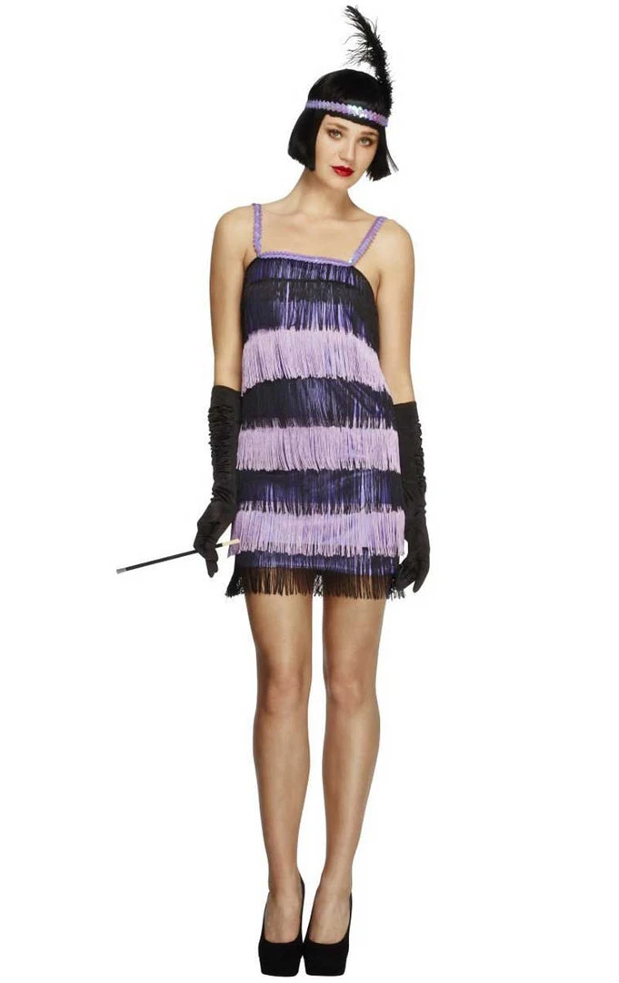 Smiffys Fever Flapper Costume PURPLE All Womens Costumes
