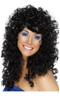 Smiffys Accessories Boogie Babe Wig (Black)
