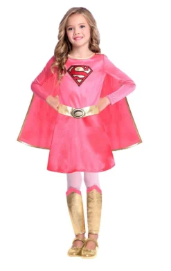 Generic All Girls Costumes Childrens Pink Supergirl Costume
