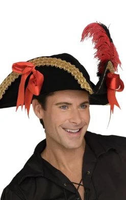 Rubies Accessories Pirate Hat With Red & Gold Trim
