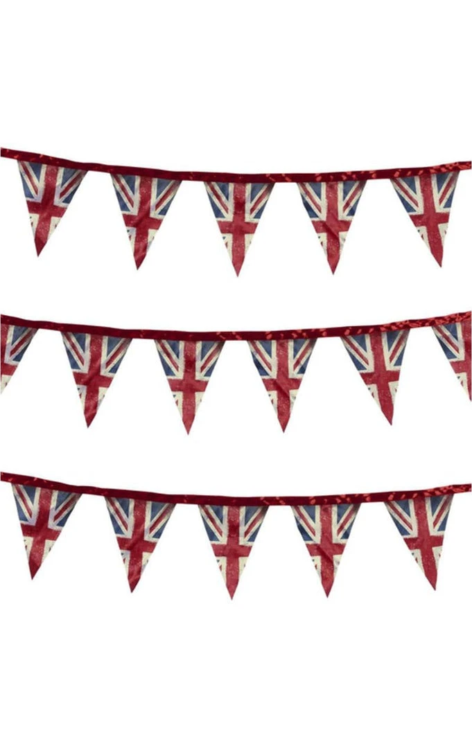 Generic Around The World Union Jack Fabric Bunting Decoration