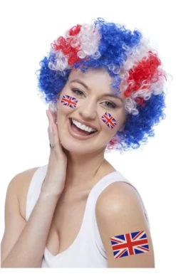 Generic Unisex Union Jack Afro Wig Masks
