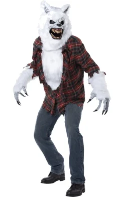 California Costumes White Lycan Ani-Motion Mask Costume All Mens Costumes